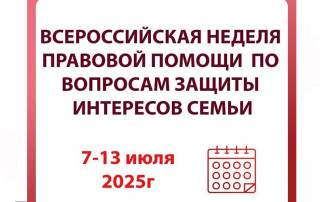 Всероссийская неделя правовой помощи по вопросам защиты интересов семьи Всероссийская неделя правовой помощи по вопросам защиты интересов семьи.